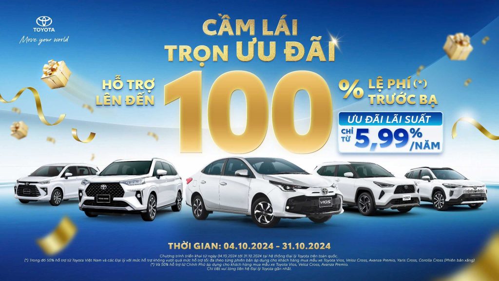 Chương trình khuyến mại hấp dẫn với ưu đãi lên tới 100% lệ phí trước bạ.