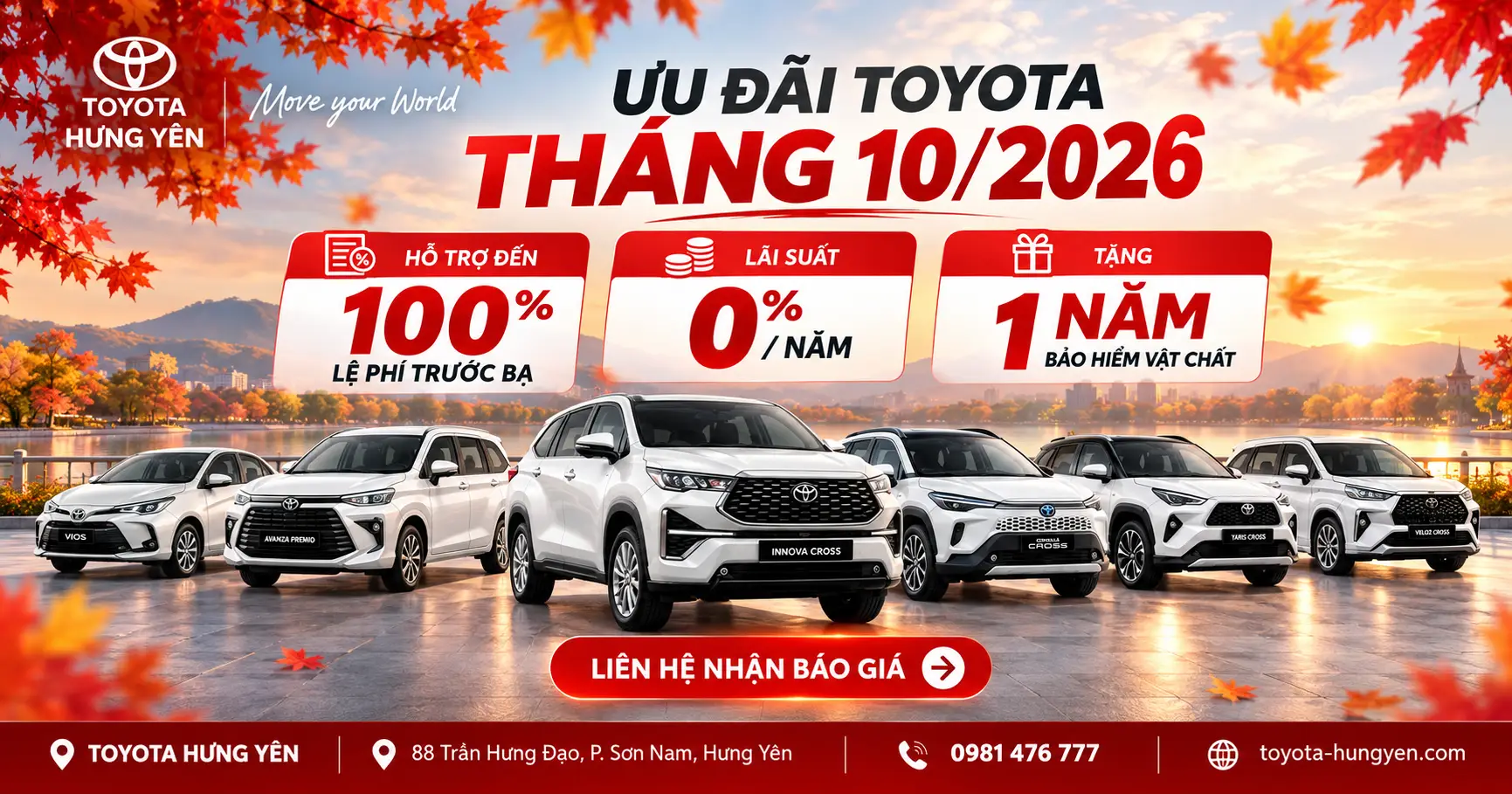 Ưu Đãi Toyota Tháng 10/2026 Tại Hưng Yên – Giảm Đến 75 Triệu