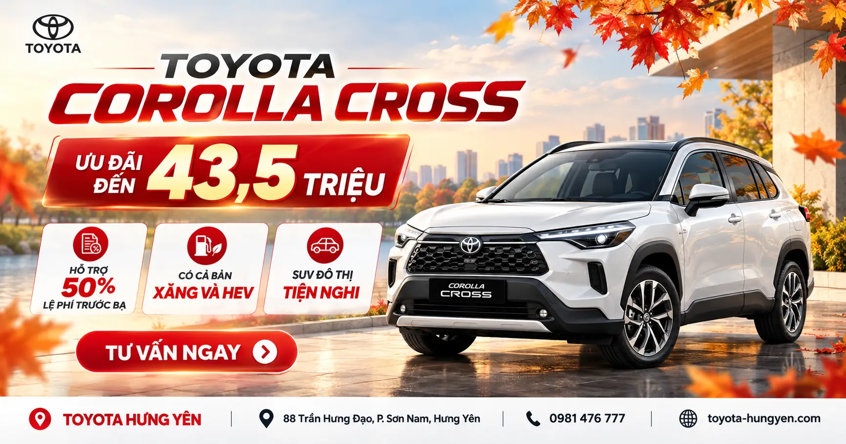 Ưu Đãi Toyota Tháng 10/2026 Tại Hưng Yên – Giảm Đến 75 Triệu