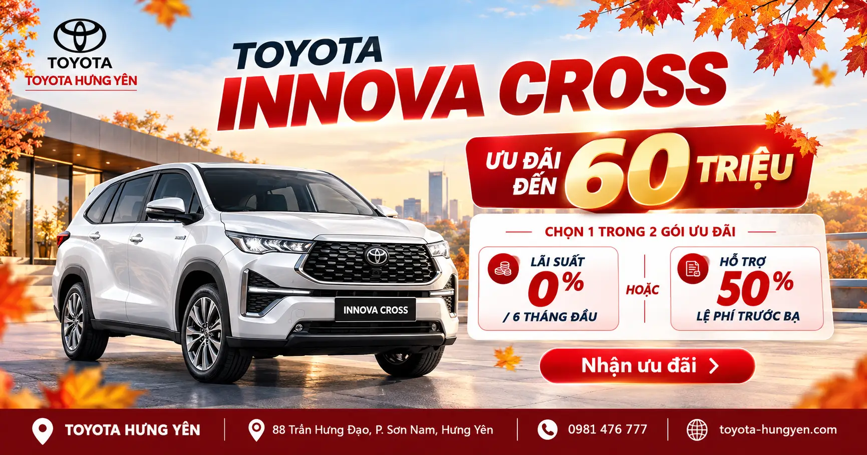 Ưu Đãi Toyota Tháng 10/2026 Tại Hưng Yên – Giảm Đến 75 Triệu