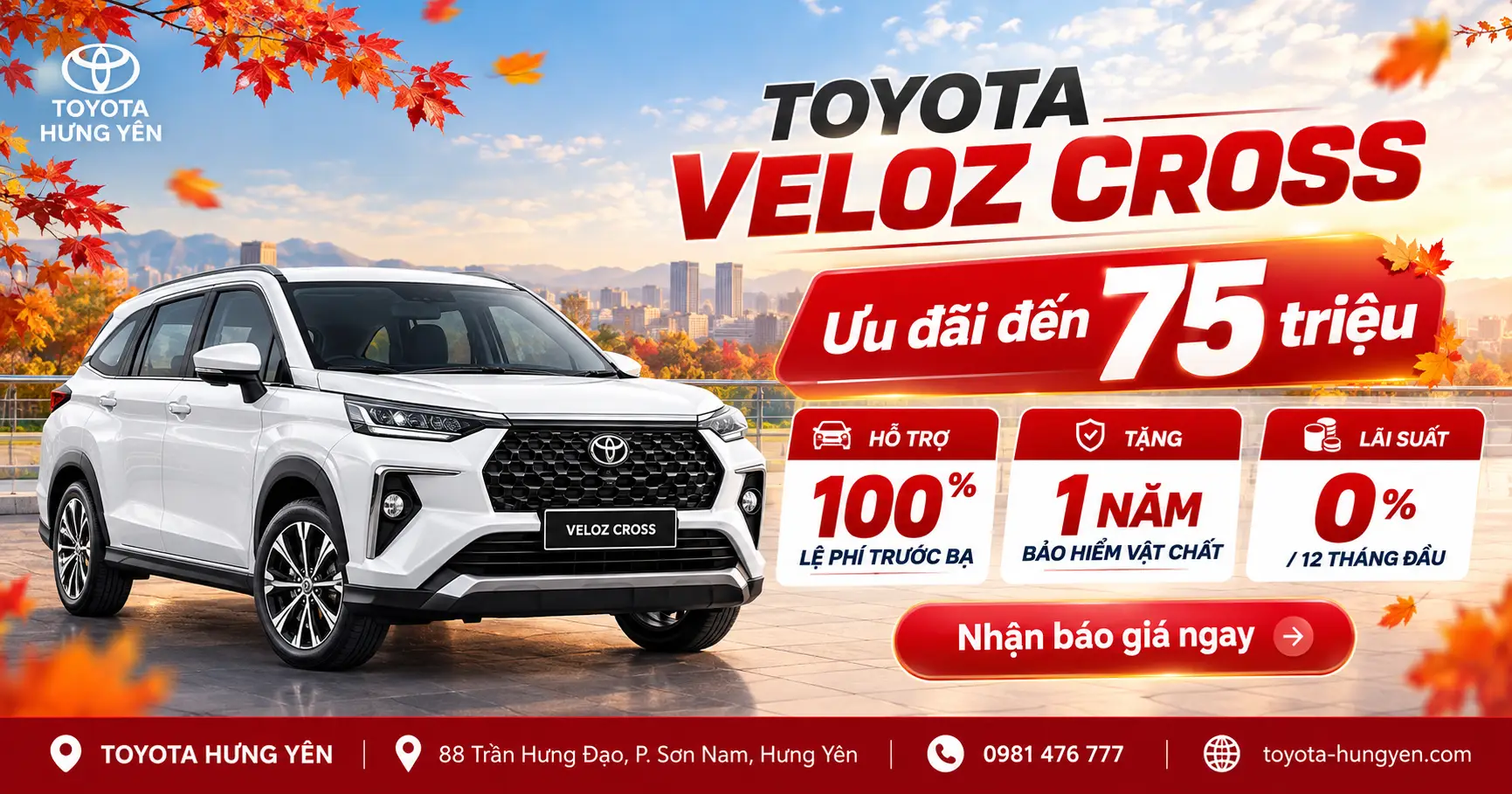 Ưu Đãi Toyota Tháng 10/2026 Tại Hưng Yên – Giảm Đến 75 Triệu